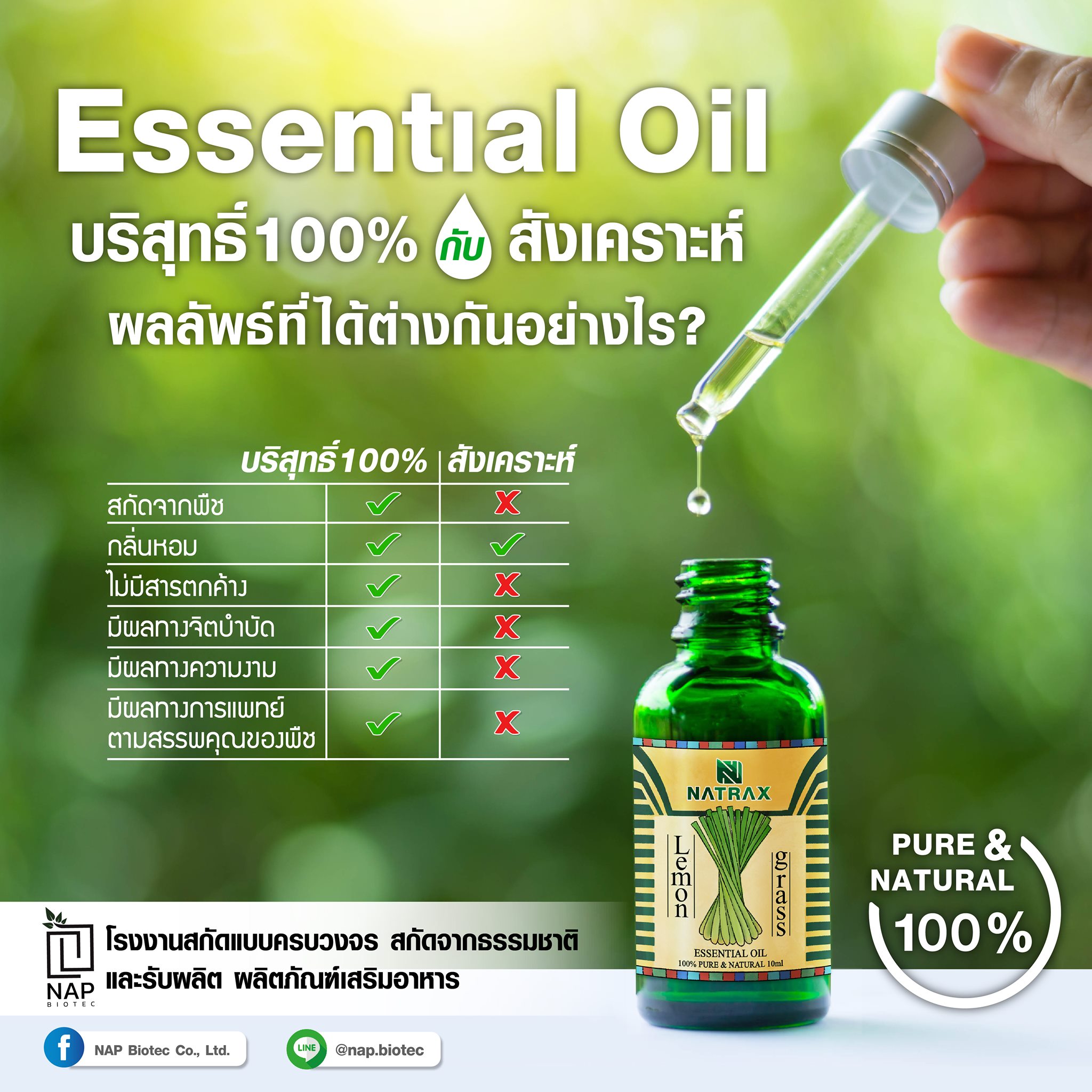 น้ำมันหอมระเหยบริสุทธิ์ VS น้ำมันหอมแต่งกลิ่นสังเคราะห์